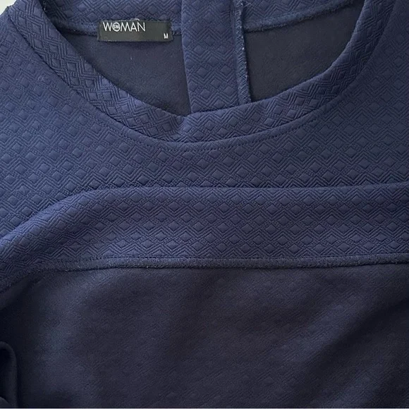 Womens Classic Navy Crewneck Sweater - Picture 9 of 10